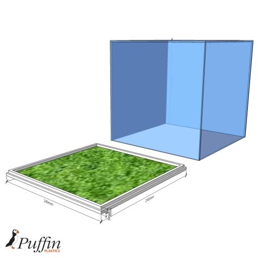 Football Display Case - 10MM White Grass Effect Base