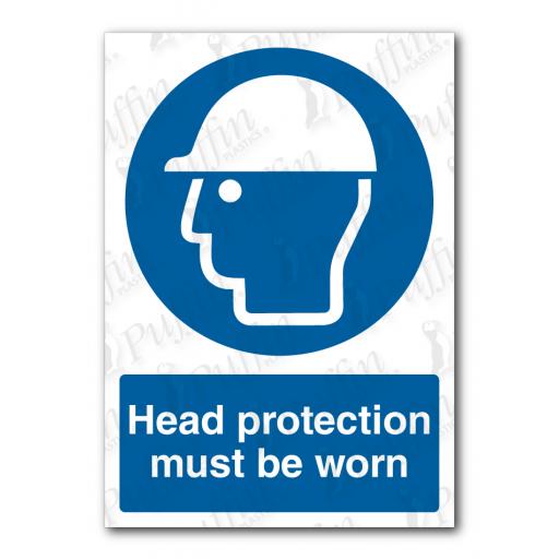 Head Protection Must Be Worn Sign