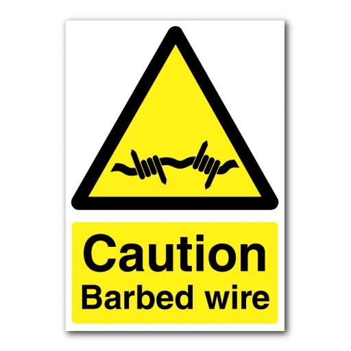 Caution Barbed Wire Sign