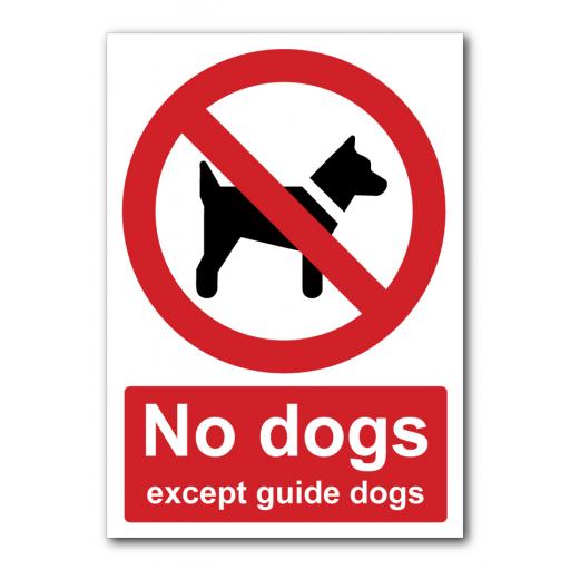 No Dogs Except Guide Dogs Sign