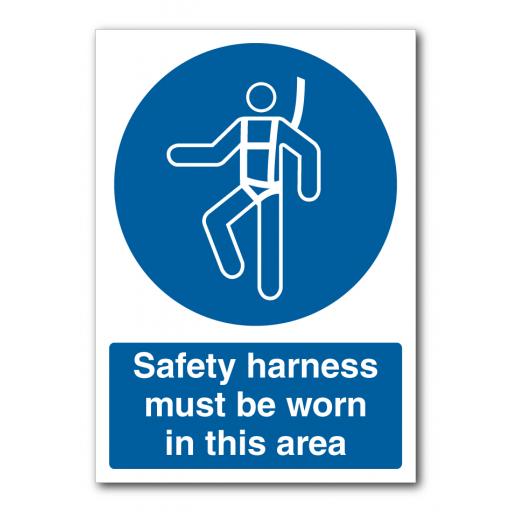 Safety Harness Must Be Worn In This Area Sign