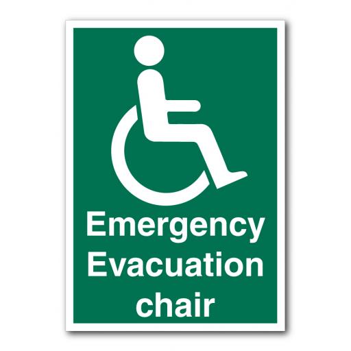 Emergency Evacuation Chair Sign