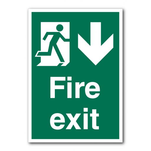 Fire Exit (Down) Sign