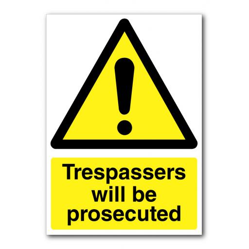 Trespassers Will Be Prosecuted Sign