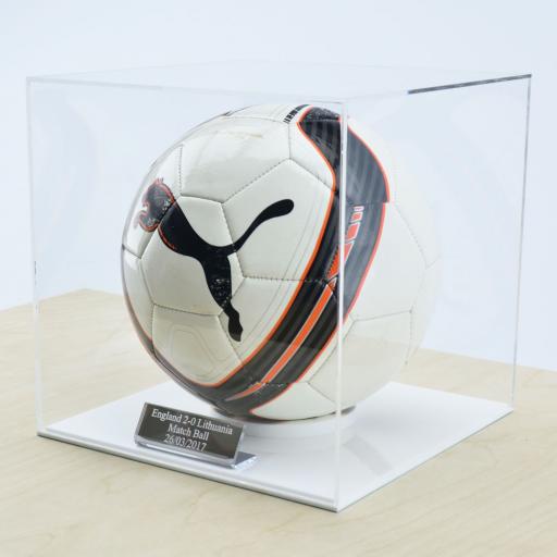 Football Display Case - White Base