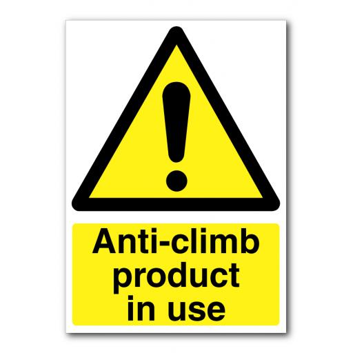 Anti-Climb Product In Use Sign