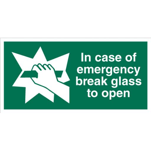 In Case Of Emergency Break Glass To Open Sign