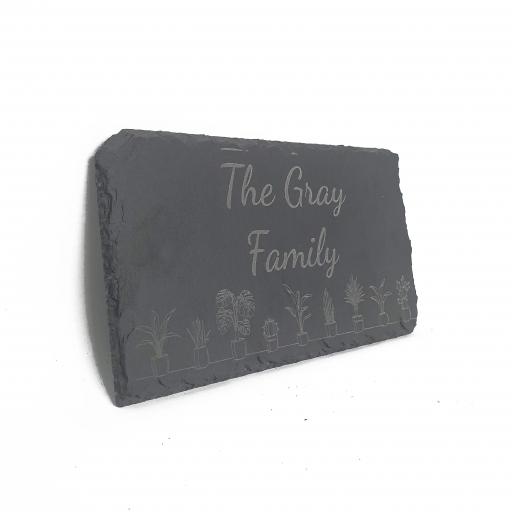 Custom Slate Plaque - Flower Pattern