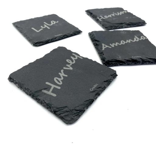 Personalised Slate Coasters - Pack of 4