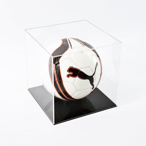 Football Display Case - Black / White Base