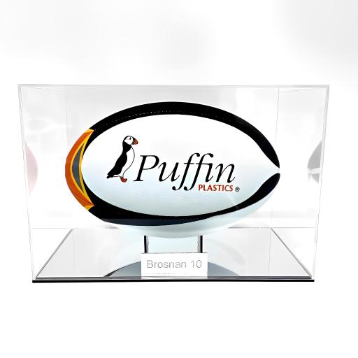 Rugby Ball Display Case (Landscape) - Mirror Base