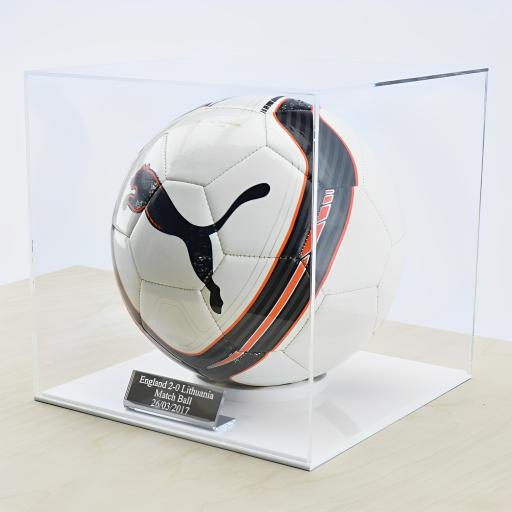 Football Display Case - White Base