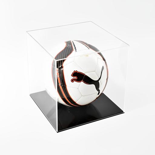 Football Display Case - Black / White Base