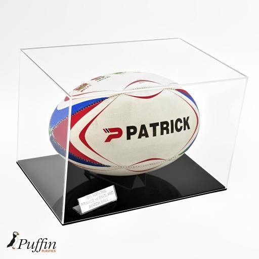 Rugby Ball Display Case (Landscape) - Colour Base