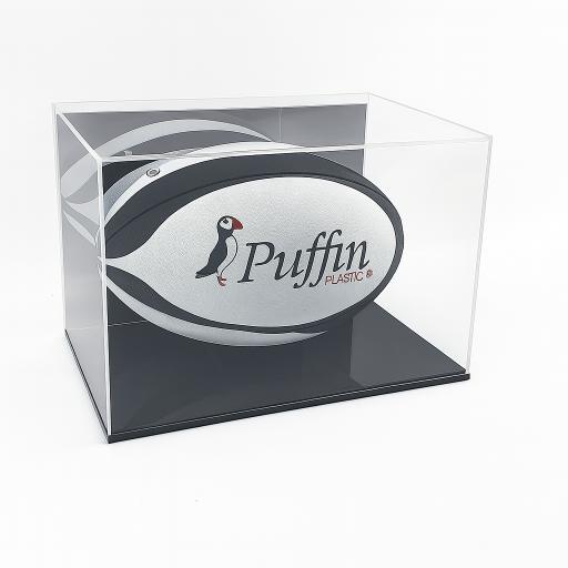 Rugby Ball Display Case (Landscape) - With Mirror Backing